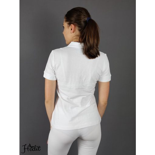 Biele dámske tričko s golierom -  M