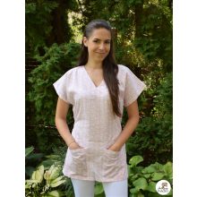 Ági tunika - Ružová, mačička -  XL