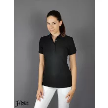 Čierne dámske tričko s golierom -  XL