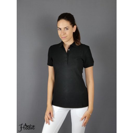 Čierne dámske tričko s golierom