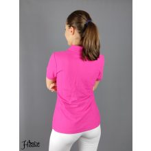 Fuxia dámske tričko s golierom