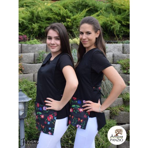 Čierna zástera so zvorom kalocsai