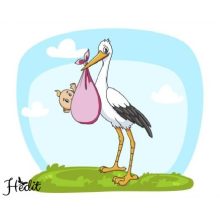 Bocian nažehľovacia nálepka