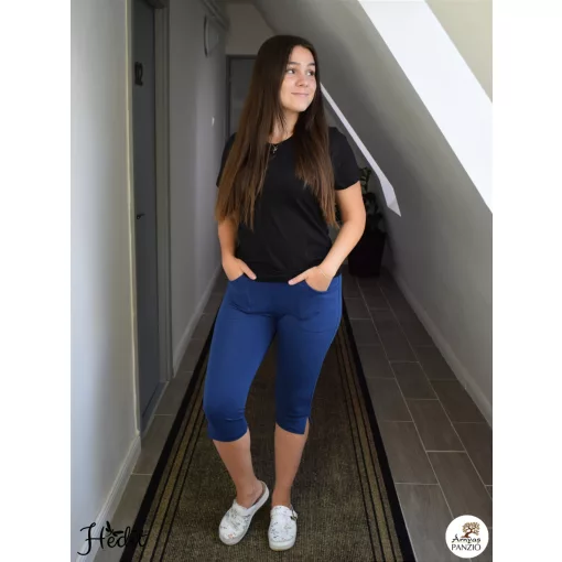 Vica 3/4 nohavice - tmavomodrá -  XXL
