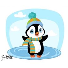 Tučniak nažehľovacia nálepka