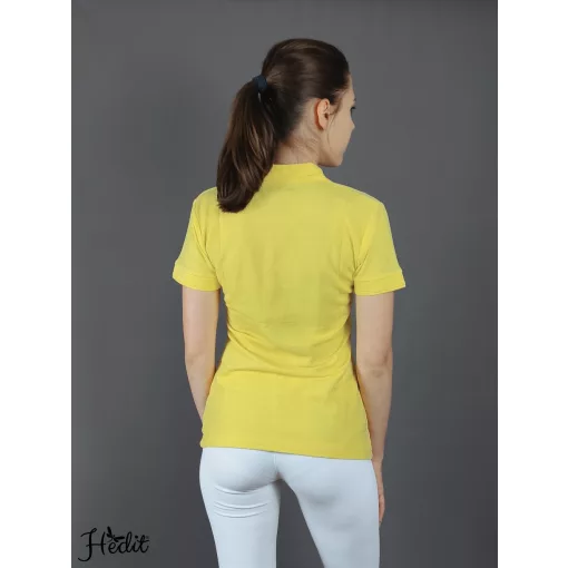 Citrónovo žlté dámske tričko s golierom -  XL