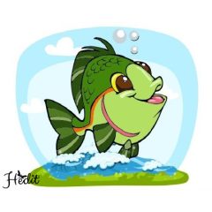 Ryba nažehľovacia nálepka