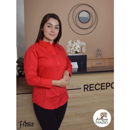 Červená blúzka s 3/4 rukávom