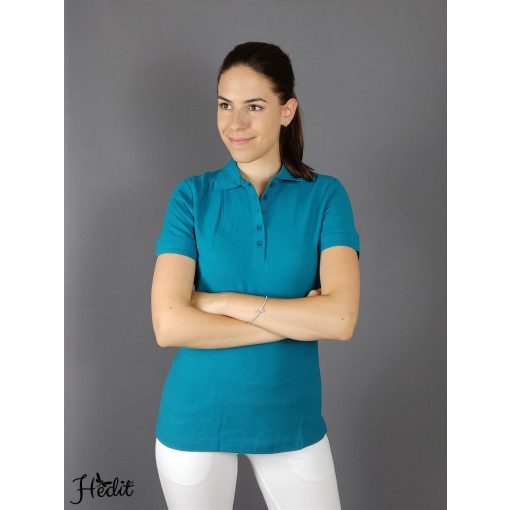 Smaragdovo zelené dámske tričko s golierom -  XS