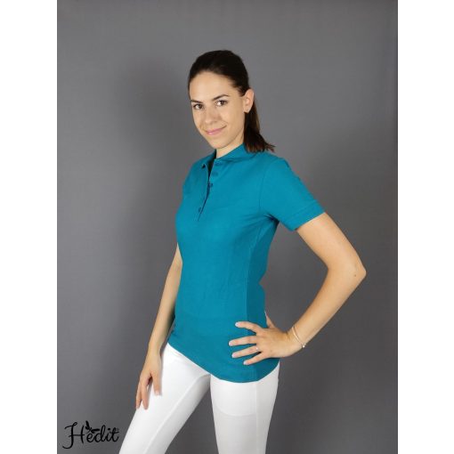 Smaragdovo zelené dámske tričko s golierom -  XXL