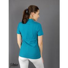 Smaragdovo zelené dámske tričko s golierom -  XS