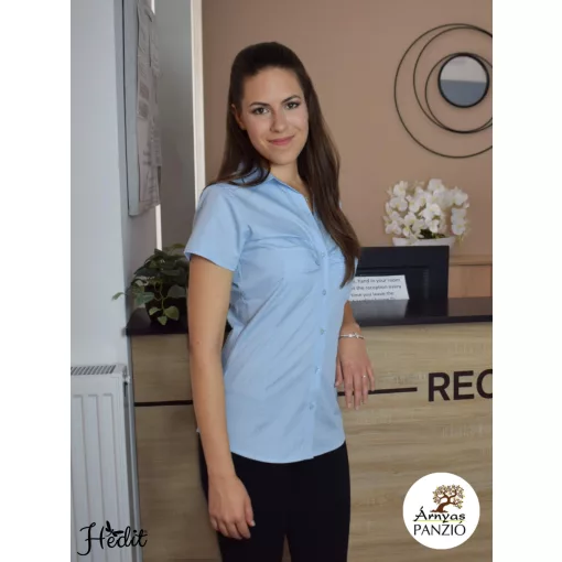 Svetlomodrá blúzka s krátkym rukávom -  L