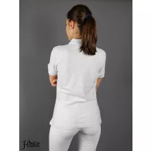 Sivé dámske tričko s golierom -  XL