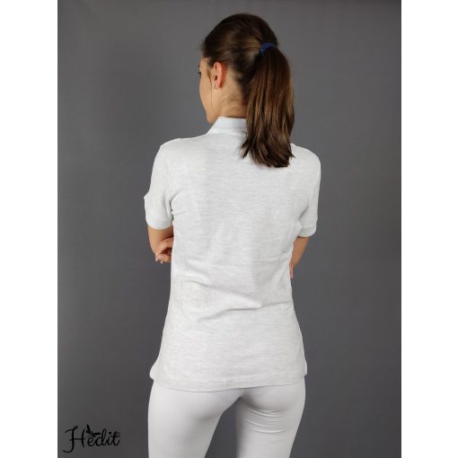Sivé dámske tričko s golierom -  XXL