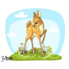 Srnka nažehľovacia nálepka