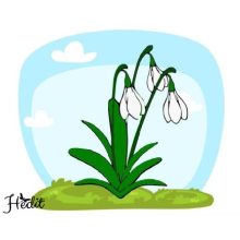 Snežienky nažehľovacia nálepka